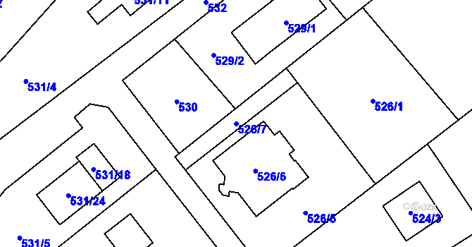 Parcela st. 526/7 v KÚ Krmelín, Katastrální mapa