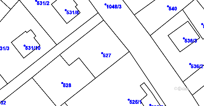 Parcela st. 527 v KÚ Krmelín, Katastrální mapa