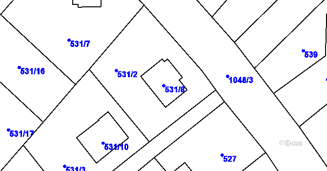 Parcela st. 531/8 v KÚ Krmelín, Katastrální mapa