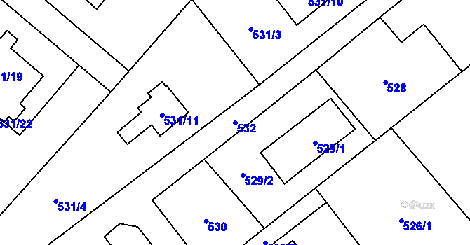 Parcela st. 532 v KÚ Krmelín, Katastrální mapa