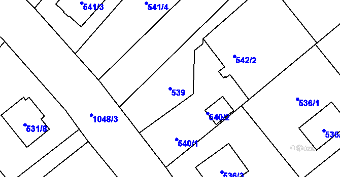 Parcela st. 539 v KÚ Krmelín, Katastrální mapa