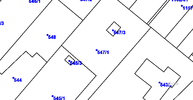 Parcela st. 547/1 v KÚ Krmelín, Katastrální mapa