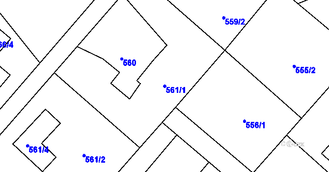 Parcela st. 561/1 v KÚ Krmelín, Katastrální mapa
