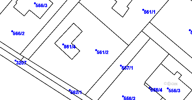 Parcela st. 561/2 v KÚ Krmelín, Katastrální mapa