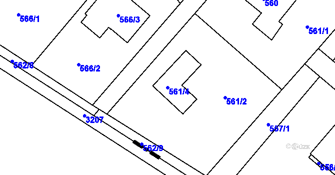 Parcela st. 561/4 v KÚ Krmelín, Katastrální mapa