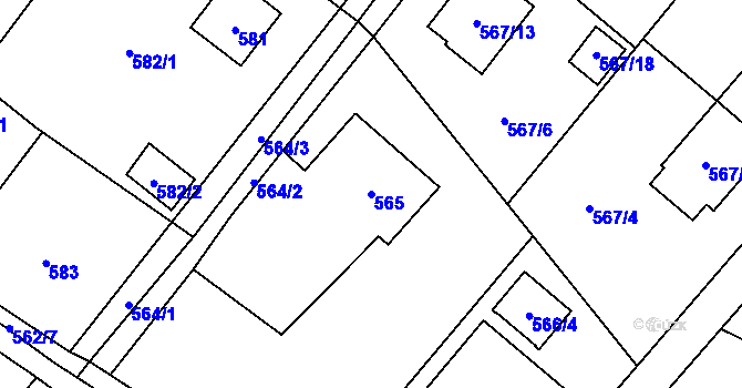 Parcela st. 565 v KÚ Krmelín, Katastrální mapa