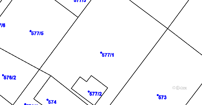 Parcela st. 577/1 v KÚ Krmelín, Katastrální mapa