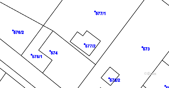 Parcela st. 577/2 v KÚ Krmelín, Katastrální mapa