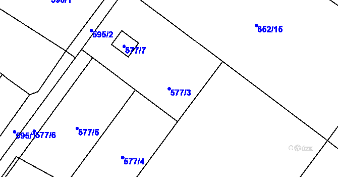 Parcela st. 577/3 v KÚ Krmelín, Katastrální mapa