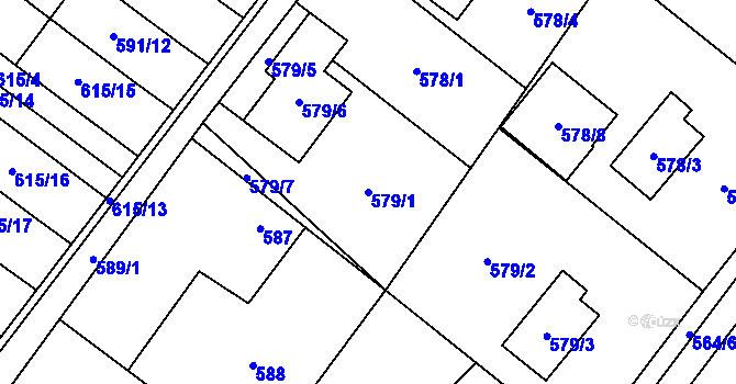 Parcela st. 579/1 v KÚ Krmelín, Katastrální mapa