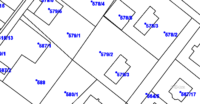 Parcela st. 579/2 v KÚ Krmelín, Katastrální mapa
