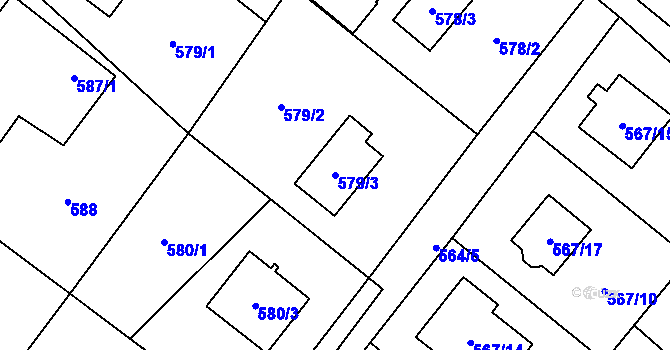 Parcela st. 579/3 v KÚ Krmelín, Katastrální mapa