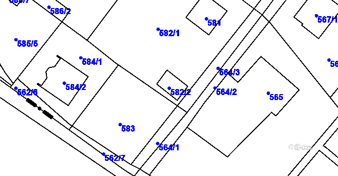 Parcela st. 582/2 v KÚ Krmelín, Katastrální mapa
