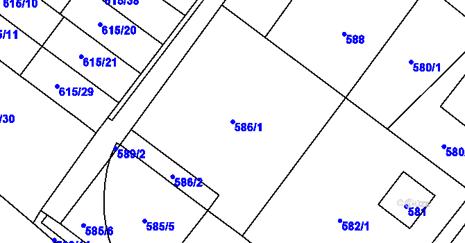 Parcela st. 586/1 v KÚ Krmelín, Katastrální mapa