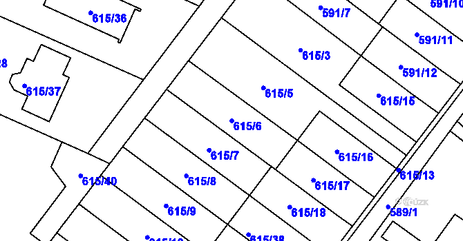 Parcela st. 615/6 v KÚ Krmelín, Katastrální mapa