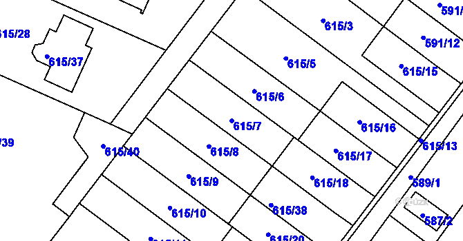 Parcela st. 615/7 v KÚ Krmelín, Katastrální mapa