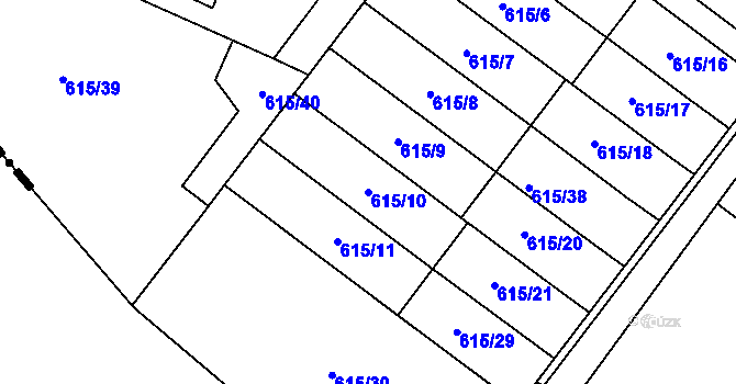 Parcela st. 615/10 v KÚ Krmelín, Katastrální mapa
