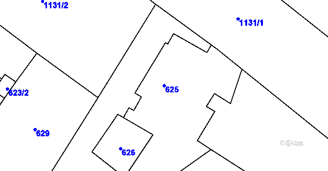 Parcela st. 625 v KÚ Krmelín, Katastrální mapa