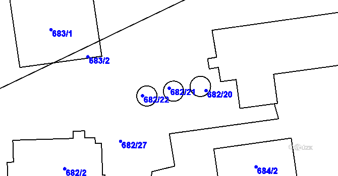 Parcela st. 682/21 v KÚ Krmelín, Katastrální mapa