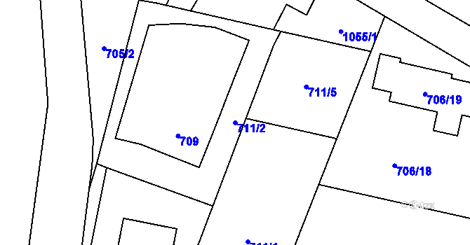 Parcela st. 711/2 v KÚ Krmelín, Katastrální mapa
