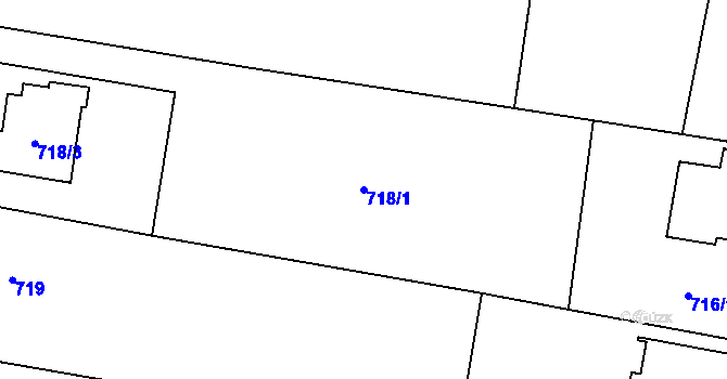 Parcela st. 718/1 v KÚ Krmelín, Katastrální mapa