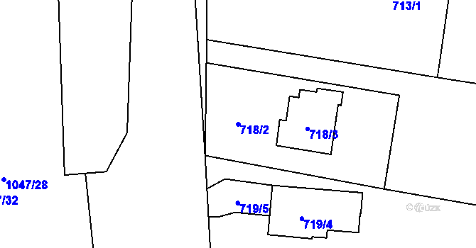 Parcela st. 718/2 v KÚ Krmelín, Katastrální mapa