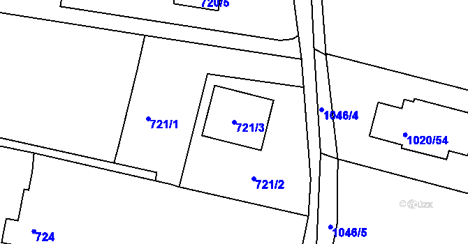 Parcela st. 721/3 v KÚ Krmelín, Katastrální mapa