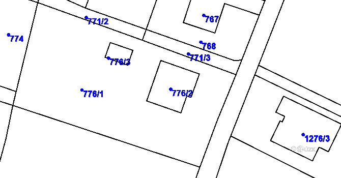Parcela st. 776/2 v KÚ Krmelín, Katastrální mapa
