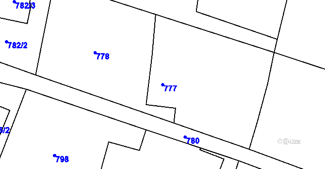Parcela st. 777 v KÚ Krmelín, Katastrální mapa