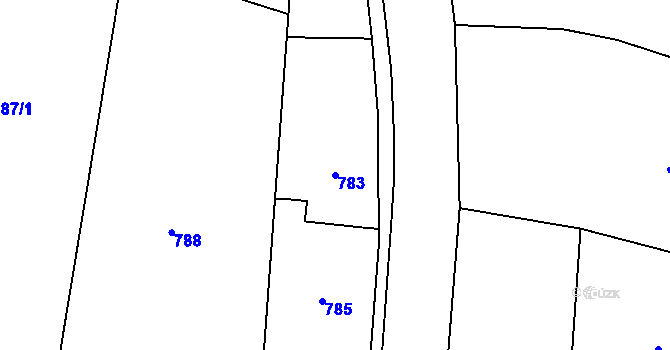 Parcela st. 783 v KÚ Krmelín, Katastrální mapa