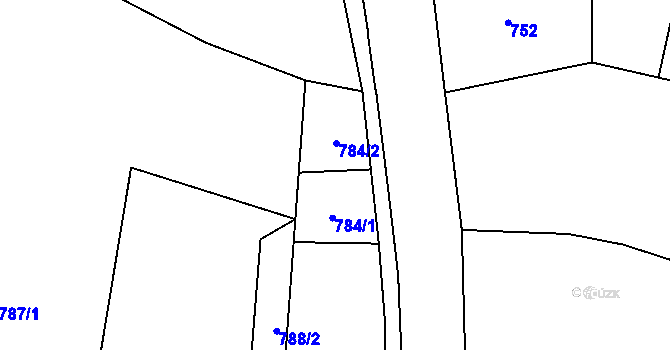 Parcela st. 784 v KÚ Krmelín, Katastrální mapa