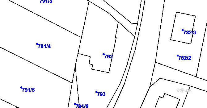 Parcela st. 792 v KÚ Krmelín, Katastrální mapa