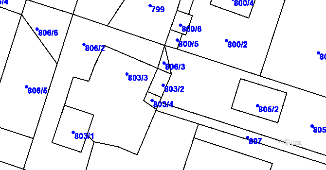 Parcela st. 803/2 v KÚ Krmelín, Katastrální mapa