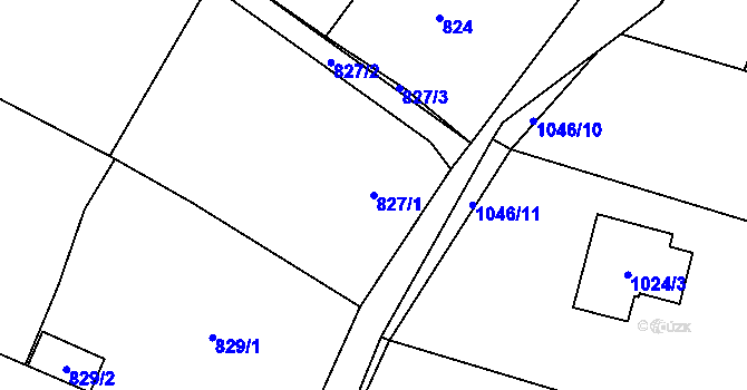 Parcela st. 827/1 v KÚ Krmelín, Katastrální mapa