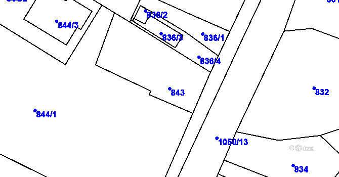 Parcela st. 843 v KÚ Krmelín, Katastrální mapa