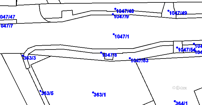 Parcela st. 1047/8 v KÚ Krmelín, Katastrální mapa