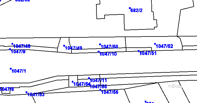 Parcela st. 1047/10 v KÚ Krmelín, Katastrální mapa