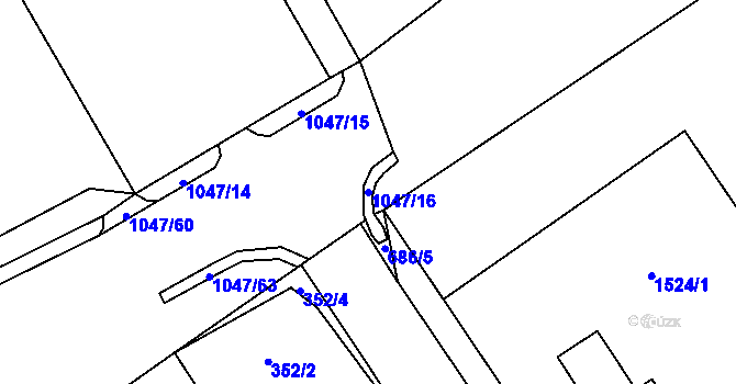 Parcela st. 1047/16 v KÚ Krmelín, Katastrální mapa