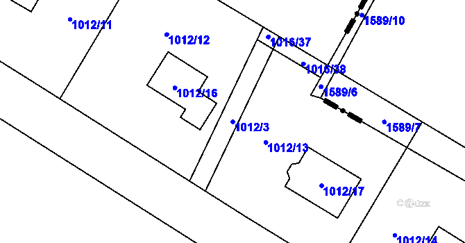 Parcela st. 1012/3 v KÚ Krmelín, Katastrální mapa