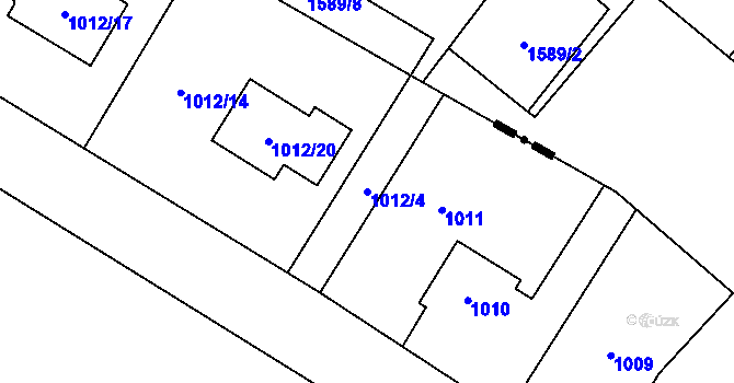 Parcela st. 1012/4 v KÚ Krmelín, Katastrální mapa