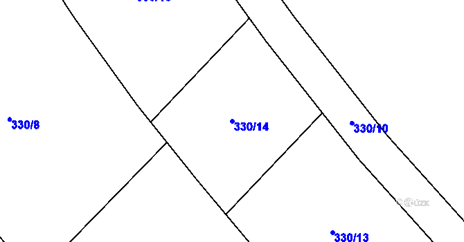 Parcela st. 330/14 v KÚ Krmelín, Katastrální mapa