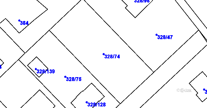 Parcela st. 328/74 v KÚ Krmelín, Katastrální mapa