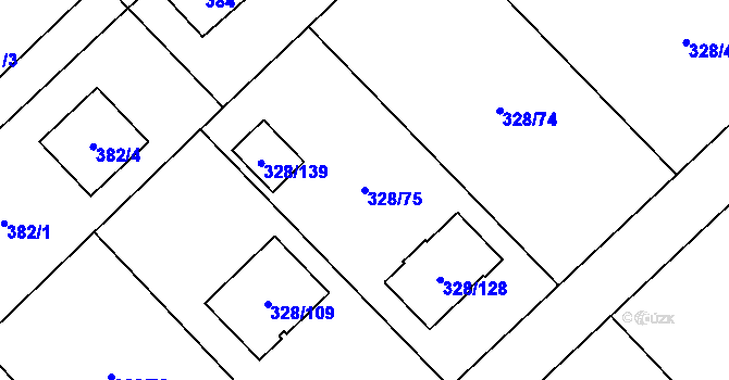 Parcela st. 328/75 v KÚ Krmelín, Katastrální mapa