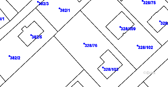 Parcela st. 328/76 v KÚ Krmelín, Katastrální mapa