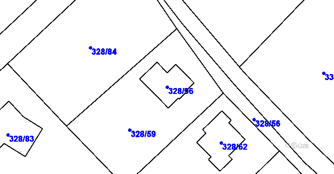 Parcela st. 328/96 v KÚ Krmelín, Katastrální mapa