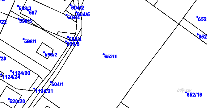 Parcela st. 652/1 v KÚ Krmelín, Katastrální mapa