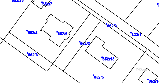 Parcela st. 652/2 v KÚ Krmelín, Katastrální mapa