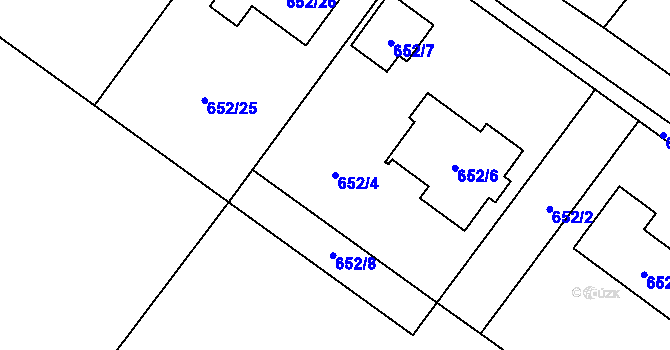 Parcela st. 652/4 v KÚ Krmelín, Katastrální mapa