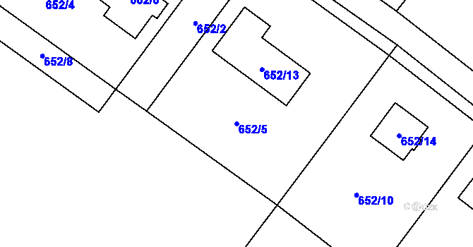 Parcela st. 652/5 v KÚ Krmelín, Katastrální mapa