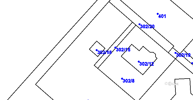 Parcela st. 302/18 v KÚ Krmelín, Katastrální mapa